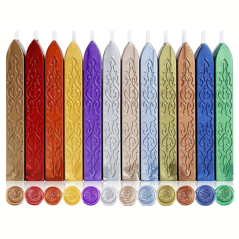 12pcs/bag Metallic Mixed Color - đánh giá và giá Wax Seal Stamp Set