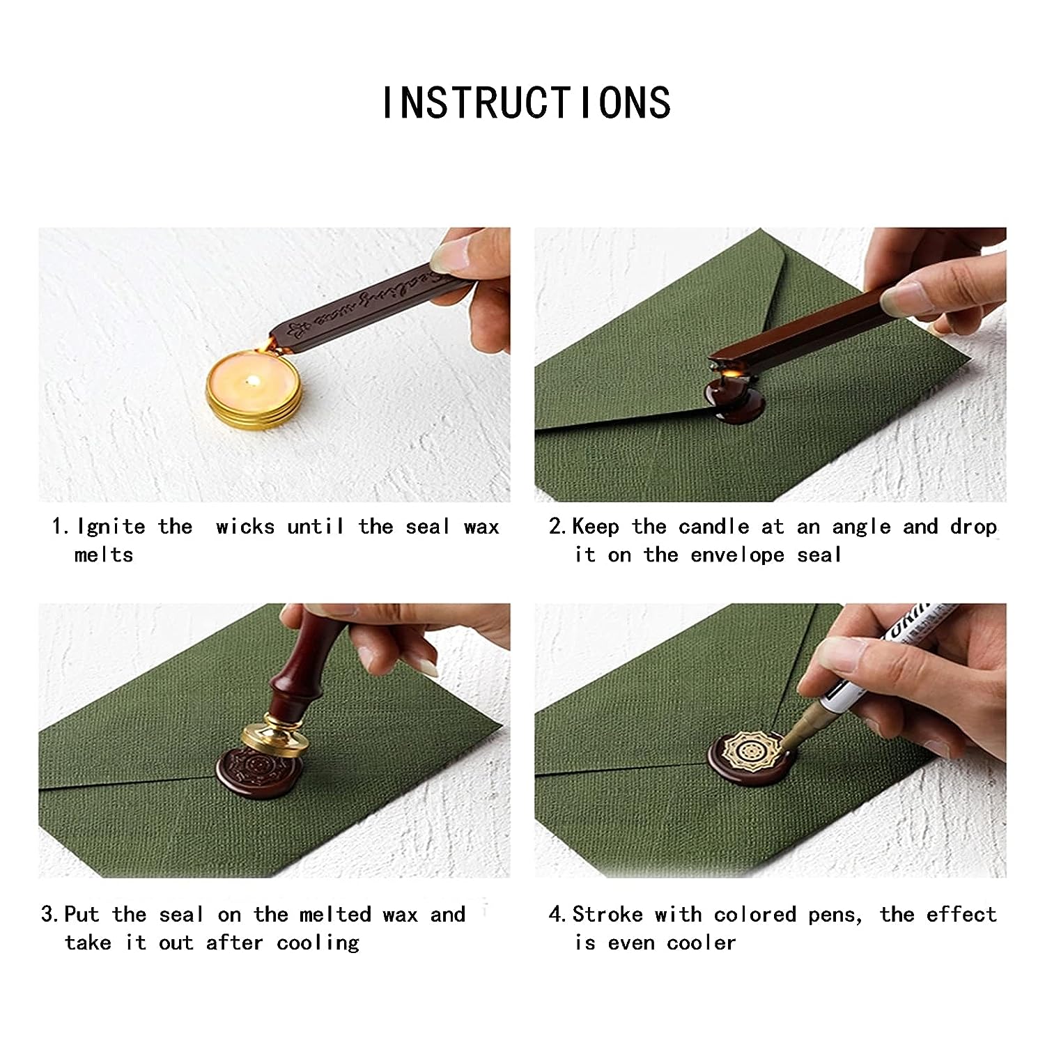 12pcs/bag Metallic Mixed Color - đánh giá và giá Wax Seal Stamp Set